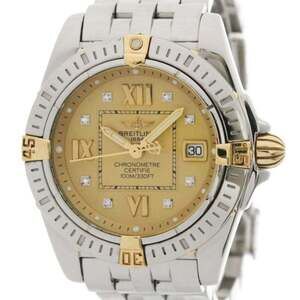 BREITLING Cockpit Lady 18K Gold Steel Ladies Watch B71356 Polished